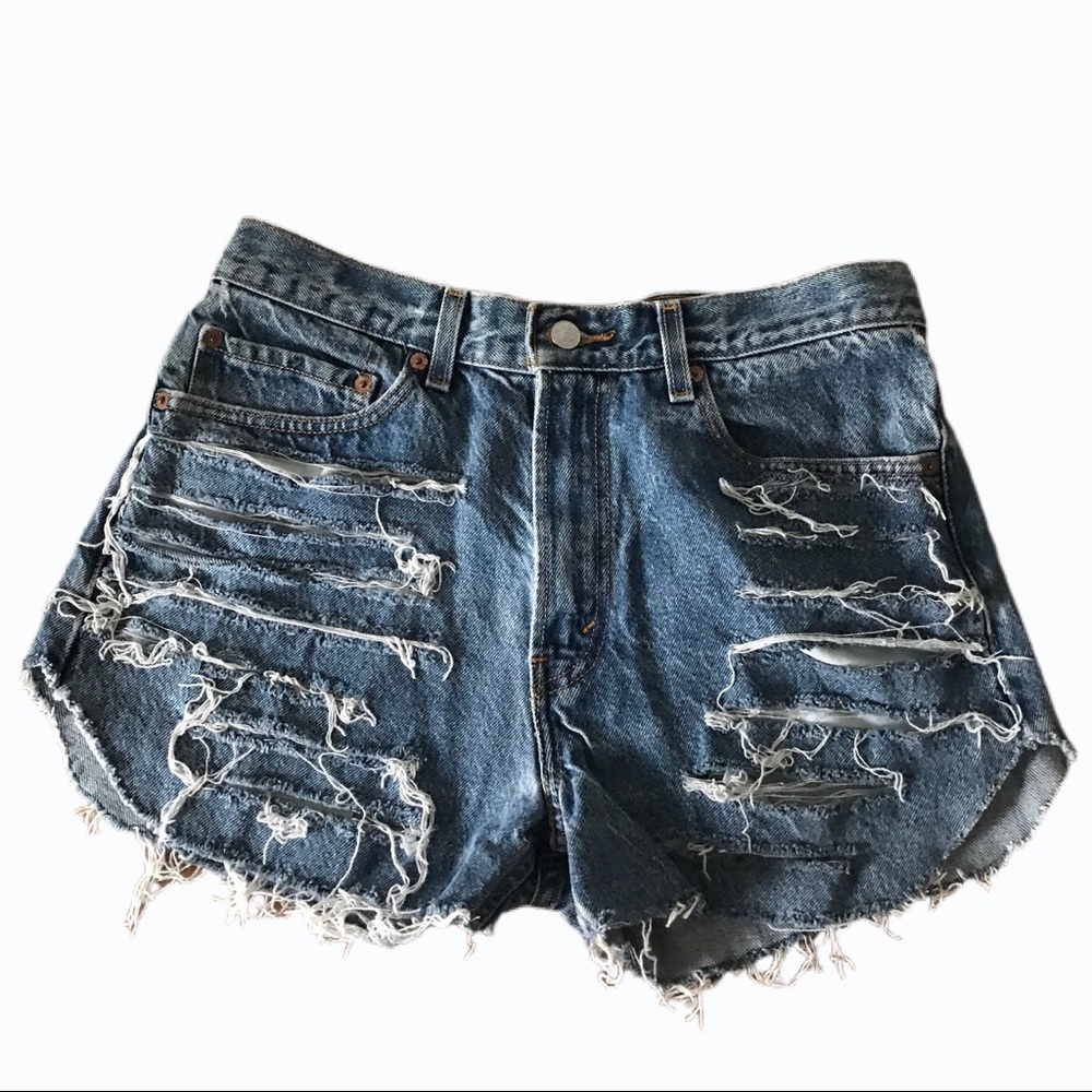 Custom Distressed Vintage Levi’s Cutoffs